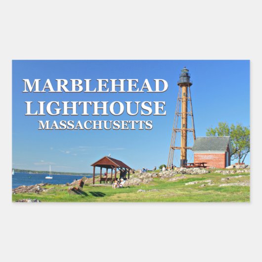 Leuchtturm aus Marmor, Massachusetts Stickers (Vorderseite)