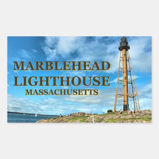Leuchtturm aus Marmor, Massachusetts Stickers (Vorderseite)