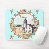 Leuchtturm aus Muscheln Mousepad (Mit Mouse)