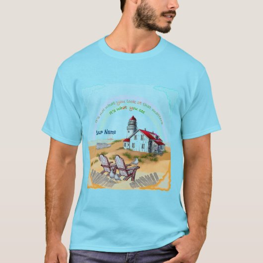 Leuchtturm Aussicht T-Shirt (Vorderseite)