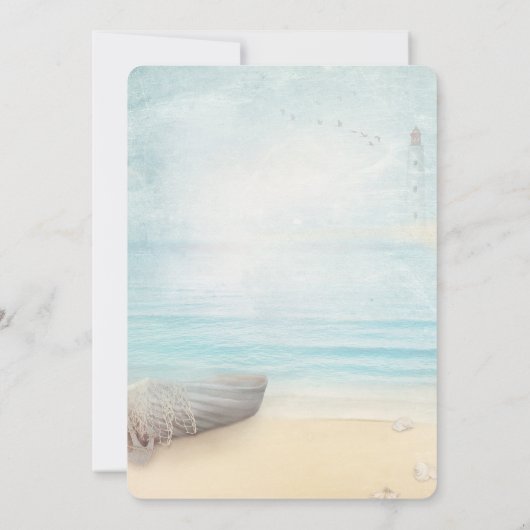 Leuchtturm-Balloons für das Beach-Boat, Weinvorrat Einladung (Rückseite)