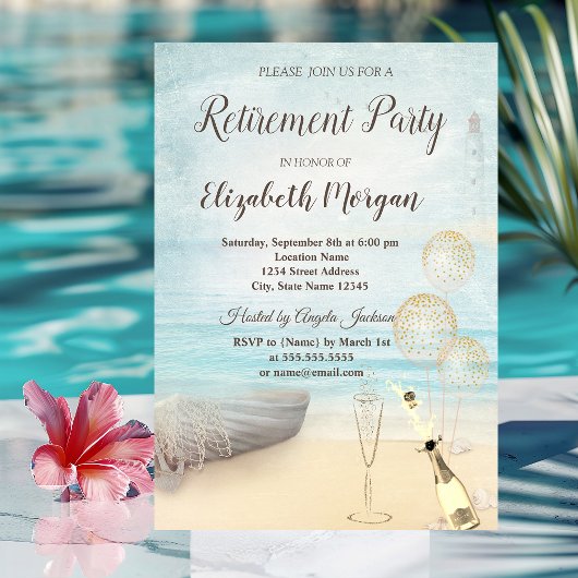 Leuchtturm-Balloons für das Beach-Boat, Weinvorrat Einladung