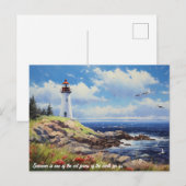 Leuchtturm Beach and Bird Postkarte (Vorne/Hinten)