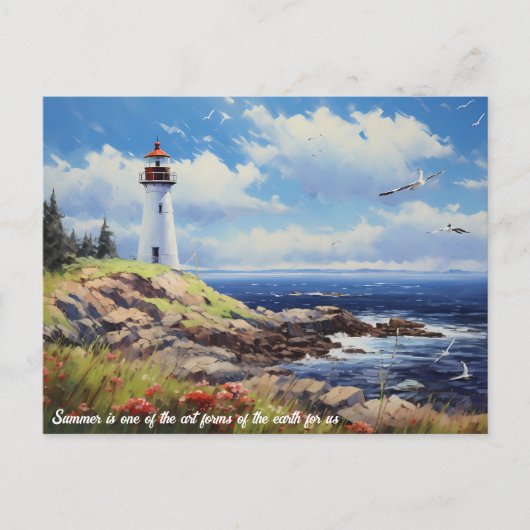 Leuchtturm Beach and Bird Postkarte (Vorderseite)