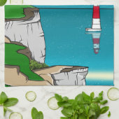 Leuchtturm "Beachy Head" im Ärmelkanal Geschirrtuch (Gefaltet)