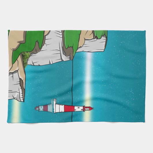 Leuchtturm "Beachy Head" im Ärmelkanal Geschirrtuch (Horizontal)