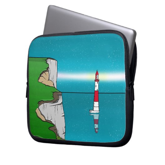 Leuchtturm "Beachy Head" im Ärmelkanal Laptopschutzhülle (Vorderseite Links)