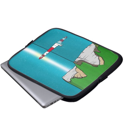 Leuchtturm "Beachy Head" im Ärmelkanal Laptopschutzhülle (Vorne Knopf)