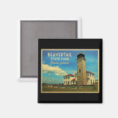 Leuchtturm Beavertail Rhode Island Magnet (Vorderseite/Rückseite)