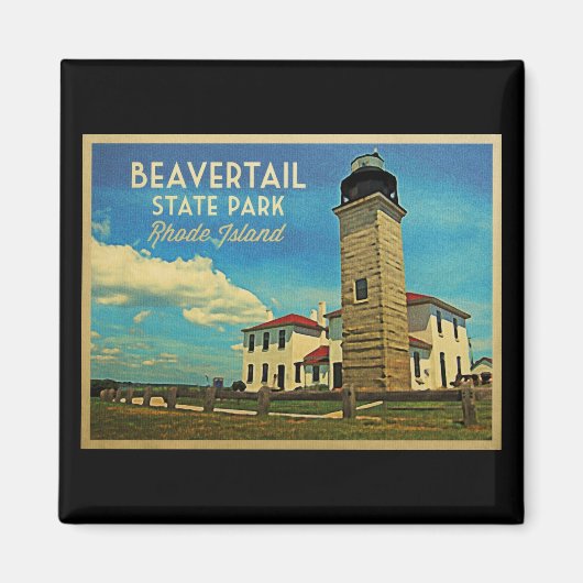 Leuchtturm Beavertail Rhode Island Magnet (Vorne)