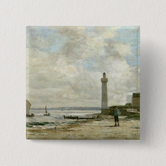 Leuchtturm bei Honfleur, 1864-66 (Öl auf Platte) Button (Vorderseite)