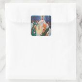 Leuchtturm bei Nachtkatzen Rechteckige Aufkleber (Tasche)