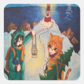 Leuchtturm bei Nachtkatzen Rechteckige Aufkleber (Vorderseite)