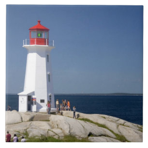 Leuchtturm bei Peggy's Cove, Nova Scotia, Kanada. Fliese