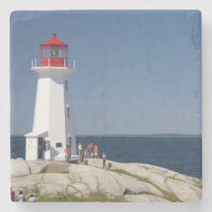 Leuchtturm bei Peggy's Cove, Nova Scotia, Kanada. Steinuntersetzer
