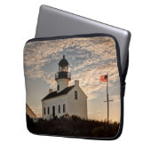 Leuchtturm bei Sonnenuntergang, Kalifornien Laptopschutzhülle (Vorderseite Links)