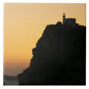 Leuchtturm bei Sonnenuntergang Keramik Fliesen