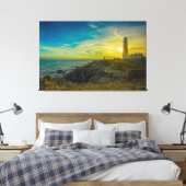 Leuchtturm bei Sonnenuntergang Leinwanddruck (Insitu (Schlafzimmer))