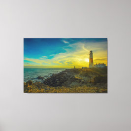 Leuchtturm bei Sonnenuntergang Leinwanddruck