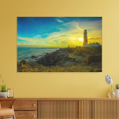 Leuchtturm bei Sonnenuntergang Leinwanddruck (Insitu (Wohnzimmer))