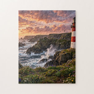 Leuchtturm bei Sonnenuntergang Puzzle