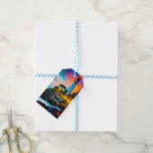 Leuchtturm bei Sunset Geschenkanhänger (Mit Garn)