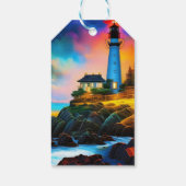 Leuchtturm bei Sunset Geschenkanhänger (Rückseite)
