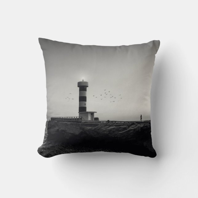 Leuchtturm bei Sunset Kissen (Vorderseite)