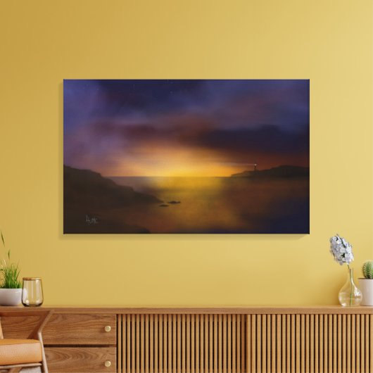 Leuchtturm bei Sunset Leinwanddruck (Insitu (Wohnzimmer))