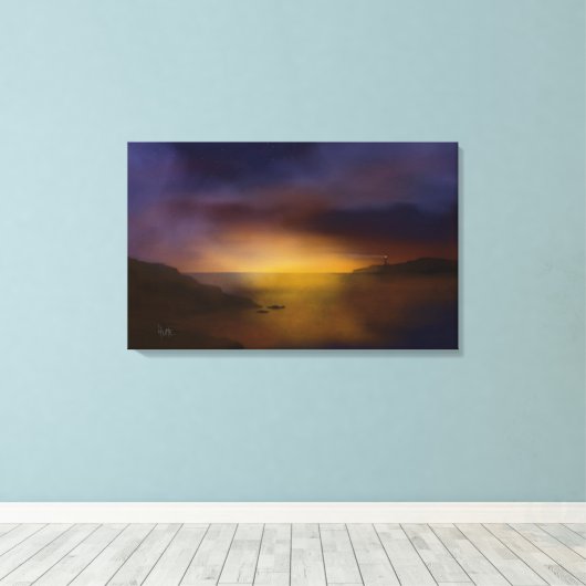 Leuchtturm bei Sunset Leinwanddruck (Insitu (Holzboden))