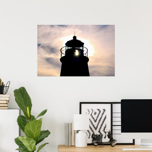 Leuchtturm bei Sunset Poster (Heimbüro)