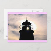 Leuchtturm bei Sunset Postkarte (Vorne/Hinten)