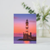 Leuchtturm bei Sunset Postkarte (Stehend Vorderseite)