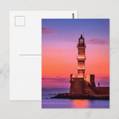 Leuchtturm bei Sunset Postkarte (Vorne/Hinten)