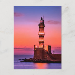 Leuchtturm bei Sunset Postkarte