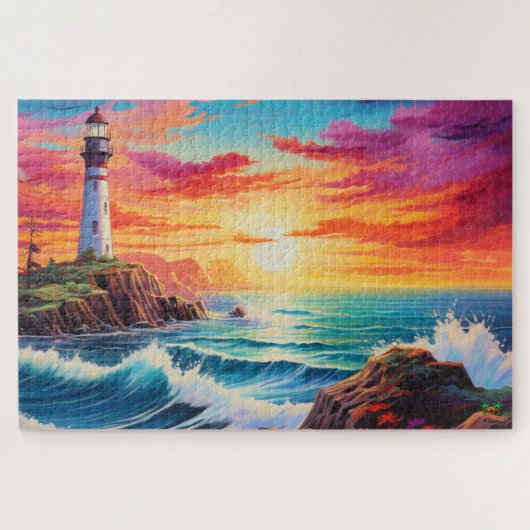 🌅 Leuchtturm bei Sunset Puzzle (Horizontal)