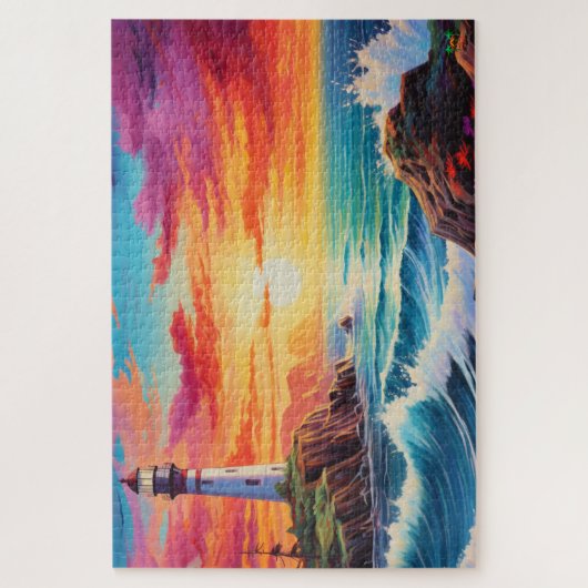 🌅 Leuchtturm bei Sunset Puzzle (Vertikal)