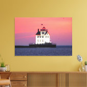 Leuchtturm bei Sunset Wrapped Canvas Print Leinwanddruck (Insitu (Wohnzimmer))