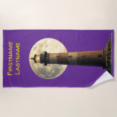 Leuchtturm bei Vollmond Strandtuch (Vorderseite)