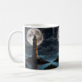 Leuchtturm beleuchtet durch Mondschein an einer kl Kaffeetasse (Links)