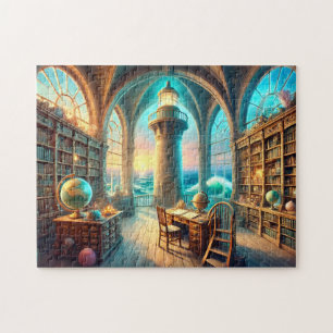 Leuchtturm Bibliothek Ozean Turm Lesesaal Puzzle