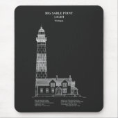 Leuchtturm Big Sable Point - Michigan – PD Mousepad (Vorne)