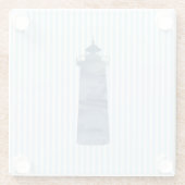 Leuchtturm Blue Stripe Beach Deco Glass Untersetze Glasuntersetzer (Rückseite)