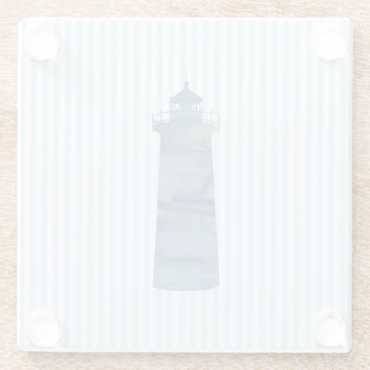 Leuchtturm Blue Stripe Beach Deco Glass Untersetze Glasuntersetzer (Rückseite)