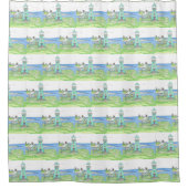 Leuchtturm Blues Duschvorhang (Vorderseite)