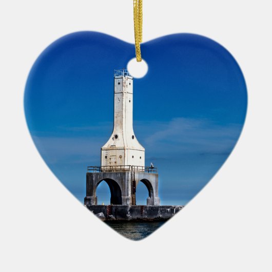 Leuchtturm-Blues Keramik Ornament (Vorne)