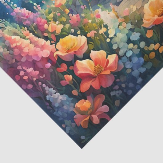 Leuchtturm Blumengarten am Meer Seidenpapier (Detail)