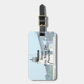 Leuchtturm, Brücke und Boote, Newport, RI Gepäckanhänger (Vorderseite vertikal)