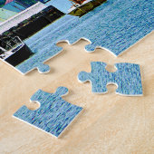 Leuchtturm, Brücke und Boote, Newport, RI Puzzle (Seite)