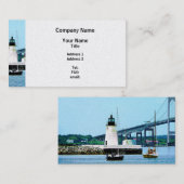 Leuchtturm, Brücke und Boote - Platinum Fertig Visitenkarte (Vorne/Hinten)